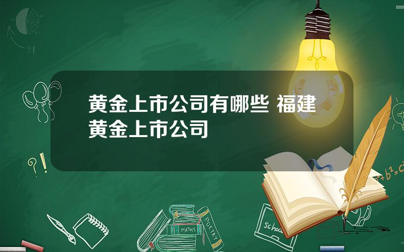 黄金上市公司有哪些 福建黄金上市公司